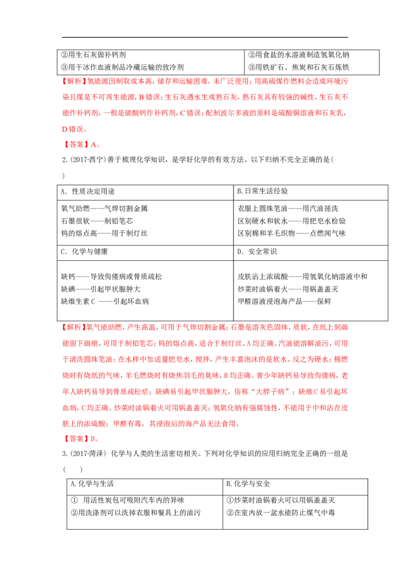 2018届中考化学总复习专题突破讲义：第七讲归纳法_初中化学_01.人教版初中化学_07.初中化学中考总复习_2018届中考化学总复习专题突破讲义
