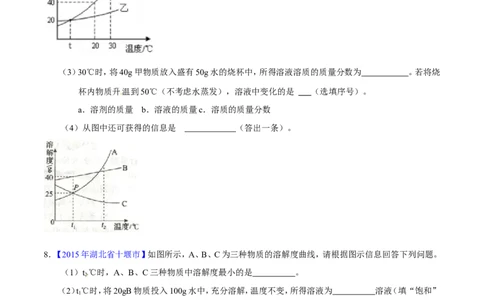 专题14溶液（测）-备战2017年中考化学二轮复习讲练测（原卷版）_初中化学_01.人教版初中化学_07.初中化学中考总复习_备战2017年中考化学二轮复习讲练测（测）全套打包
