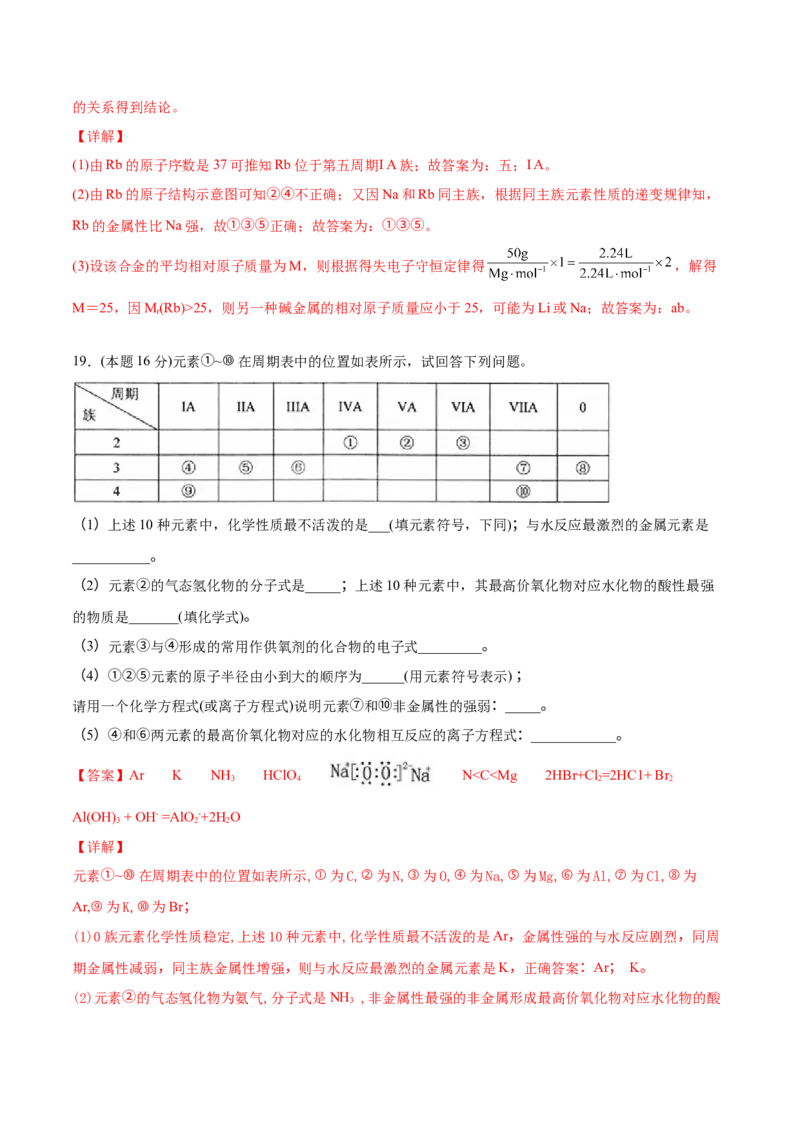 第36讲第四章单元测试（培优提升）（教师版）-（人教版2019）_高化_595801221724高中化学新人教版选择性必修一二三电子版教案PPT课件高中试卷_必修一册（人教版）_讲义