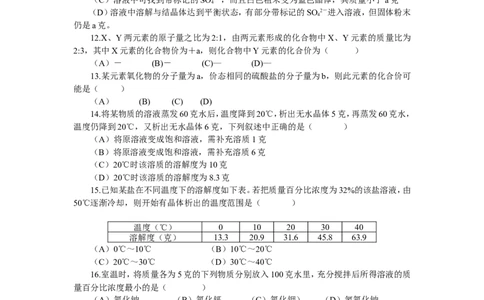 1995年全国初中奥林匹克化学竞赛_初中化学_01.人教版初中化学_01.初中化学课件PPT--教案--试题_初中化学全套_化学试题_1991～2010全国初中学生化学素质和实验能力竞赛复赛试题汇编