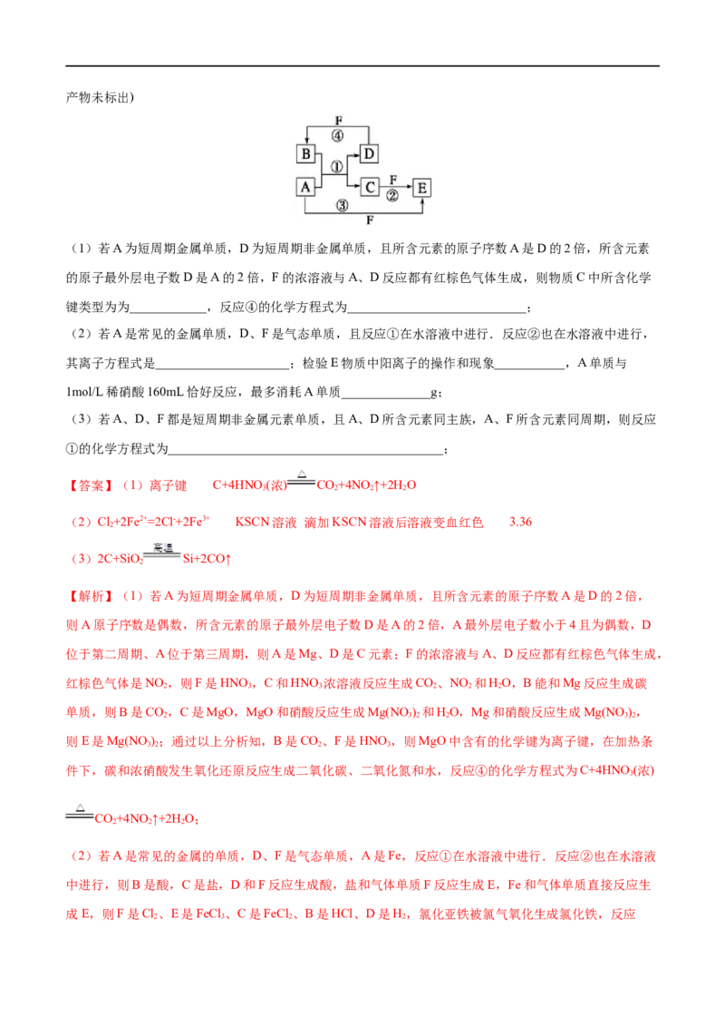 专项08综合题-2019-2020学年高一化学期末复习专项提升卷（人教版2019必修第二册）（解析版）_高化_2025春-人教版高中化学_02新版高中化学必修二_5.试卷习题_期中期末试卷