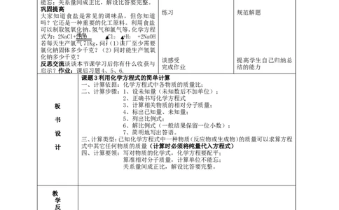 九年级化学上册-第五单元-课题3利用化学方程式的计算教案-人教新课标版_初中化学_01.人教版初中化学_01.初中化学课件PPT--教案--试题_初中化学&mdash;课件&mdash;教案&mdash;试题-推荐_第5单元