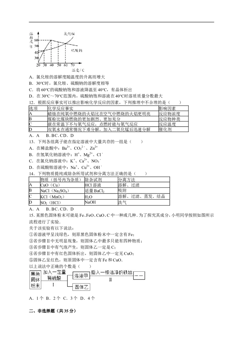 2017-2018学年江苏省无锡市锡北片九年级（下）期中化学试卷（解析版）_初中化学_01.人教版初中化学_01.初中化学课件PPT--教案--试题_初中化学18年试卷_人教版九年级化学下册2018