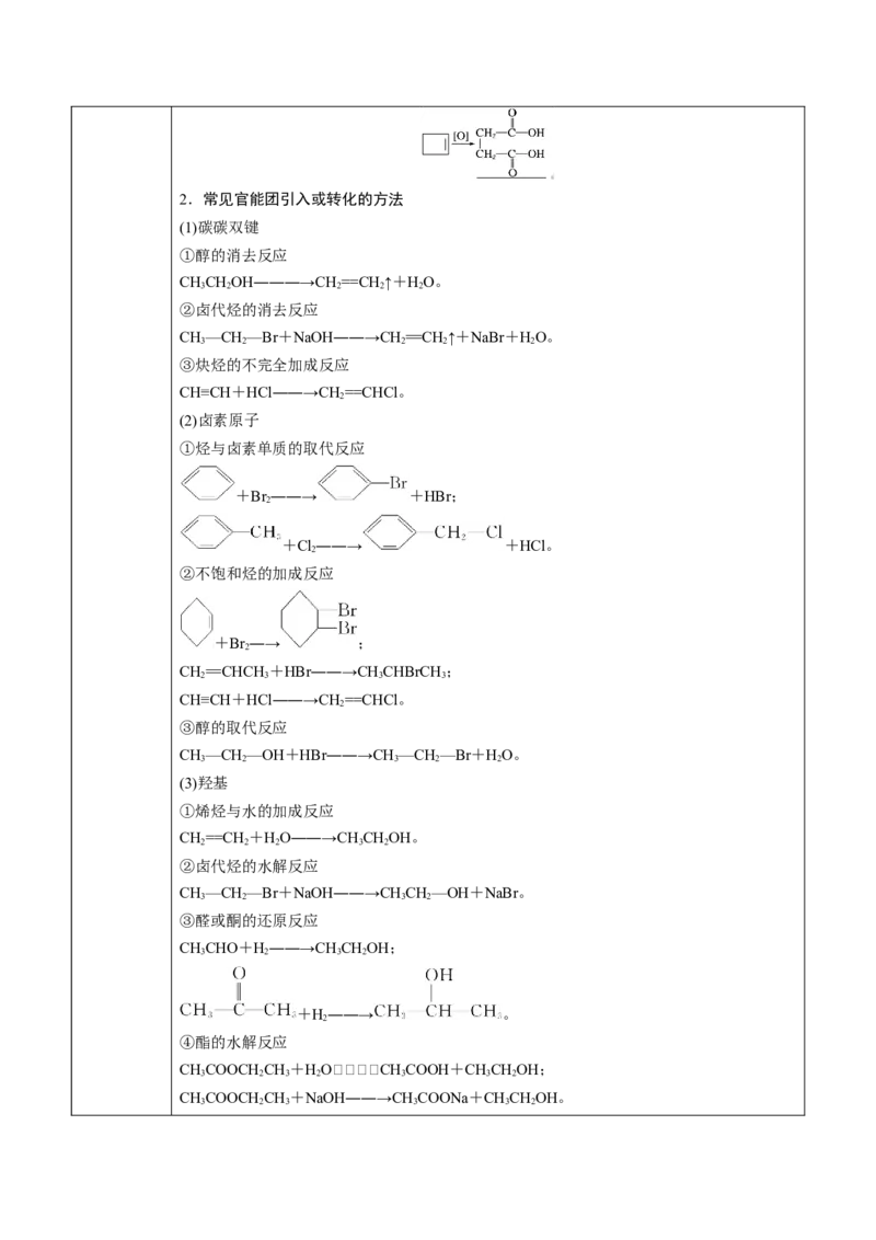 第3章第5节第1课时有机合成的主要任务讲义新教材2020-2021学年人教版(2019)高二化学选择性必修三（机构用）_高化_2025春-人教版高中化学_05新版高中化学选择性必修3_7.机构专用