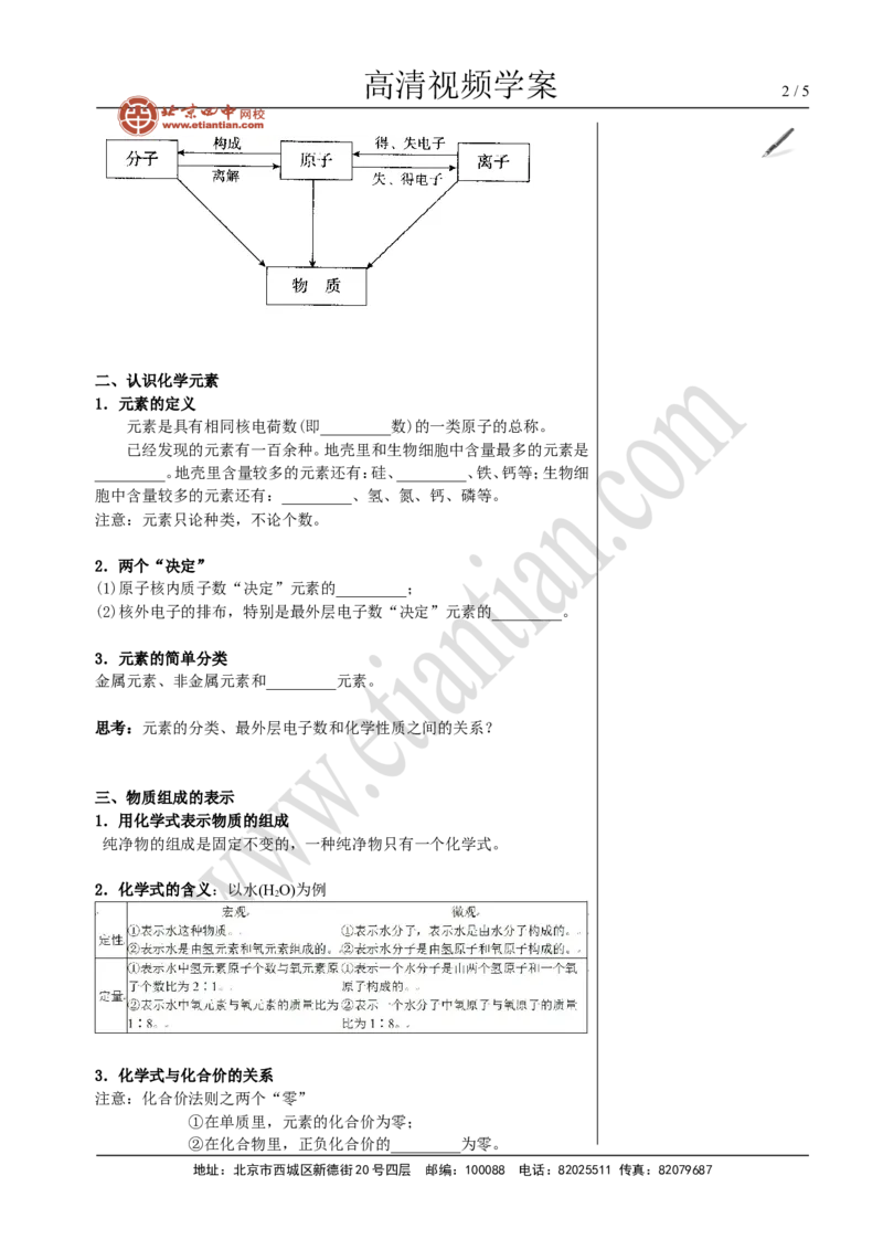 06中考总复习&mdash;&mdash;物质构成的奥秘_初中化学_01.人教版初中化学_02.初中化学教学视频_4.初中化学--教学视频_14中考总复习6
