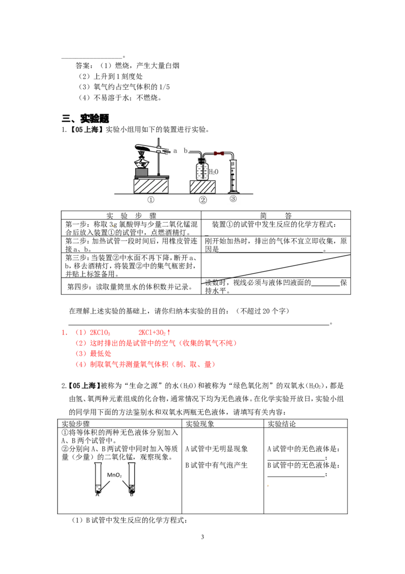 8年中考（2005-2012）全国各地中考化学真题分类汇编第2单元我们周围的空气_初中化学_01.人教版初中化学_01.初中化学课件PPT--教案--试题_初中化学全套_化学试题
