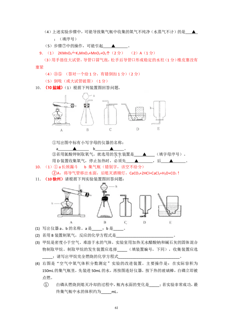 8年中考（2005-2012）全国各地中考化学真题分类汇编第2单元我们周围的空气_初中化学_01.人教版初中化学_01.初中化学课件PPT--教案--试题_初中化学全套_化学试题