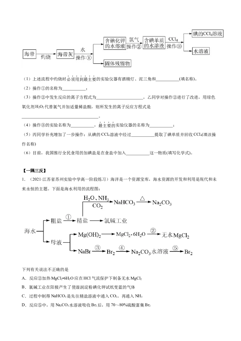 8.1自然资源的开发利用（精讲）-（人教版2019必修第二册）（原卷版）_高化_595801221724高中化学新人教版选择性必修一二三电子版教案PPT课件高中试卷_必修二册（人教版）_专项练习