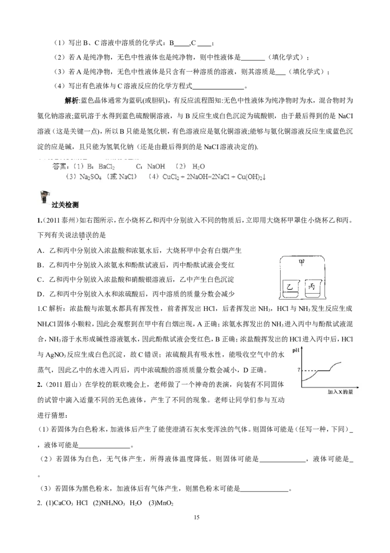 中考化学实验过关专题酸碱盐人教版_初中化学_01.人教版初中化学_01.初中化学课件PPT--教案--试题_初中化学全套_化学试题_化学：中考化学实验与实验操作测试题(10份)
