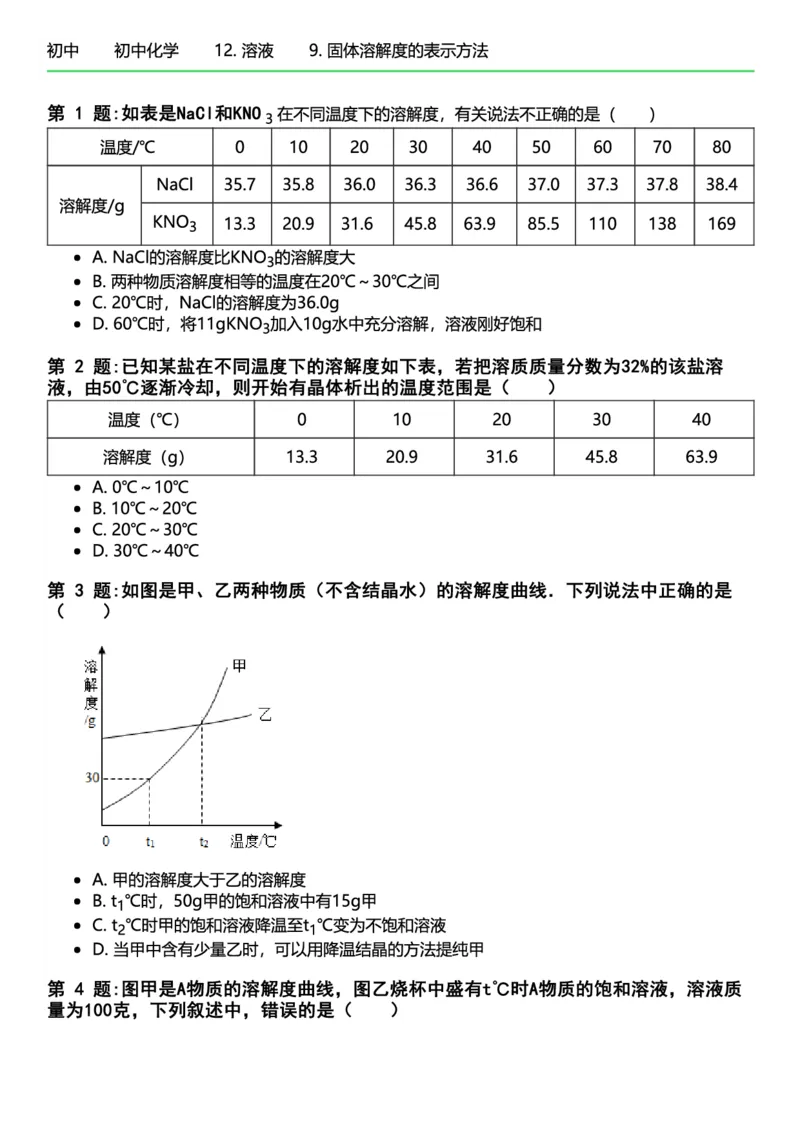 初中化学习题_初中化学_01.人教版初中化学_12.中考化学（赠送）_练习题