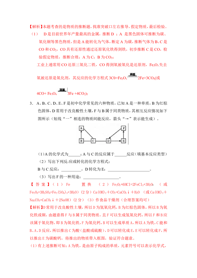 2018年中考化学一轮复习&bull;《物质的检验、鉴别与除杂》真题练习（解析版）_初中化学_01.人教版初中化学_07.初中化学中考总复习_2018年中考化学一轮复习&bull;