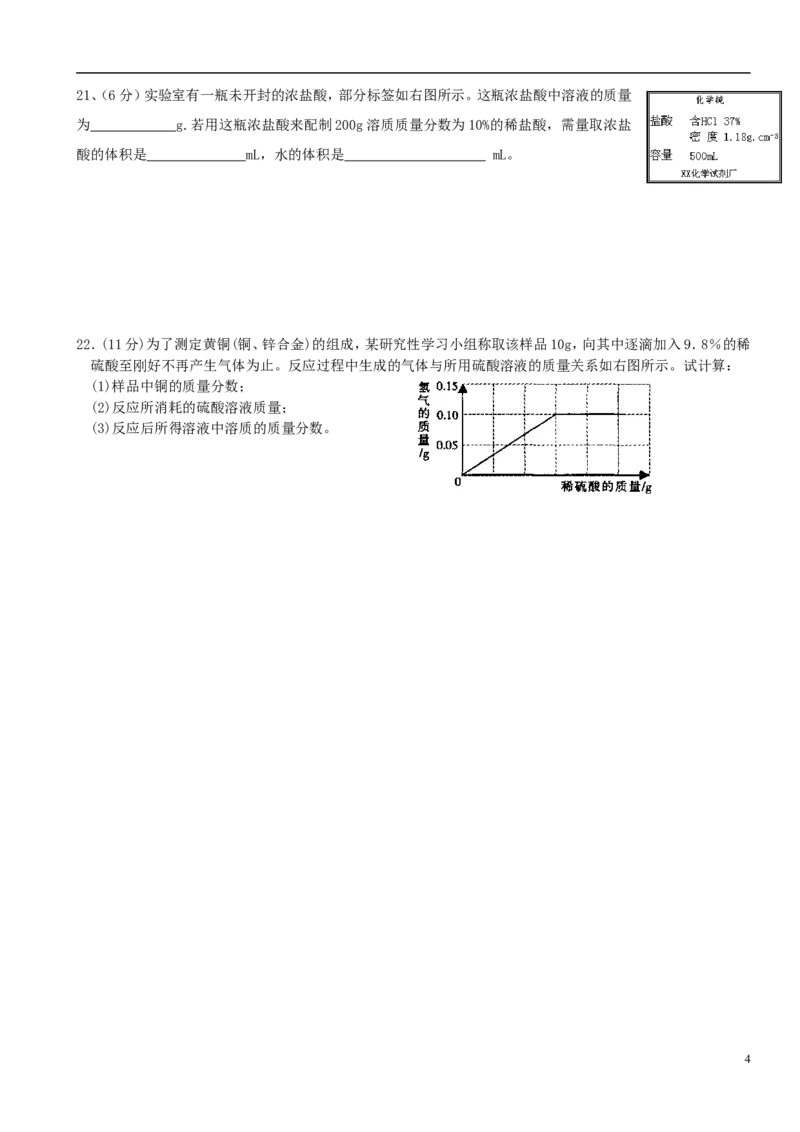 九年级化学下册第9单元溶液单元综合测试题新人教版_初中化学_01.人教版初中化学_01.初中化学课件PPT--教案--试题_初中化学18年试卷_人教版九年级化学下册2018