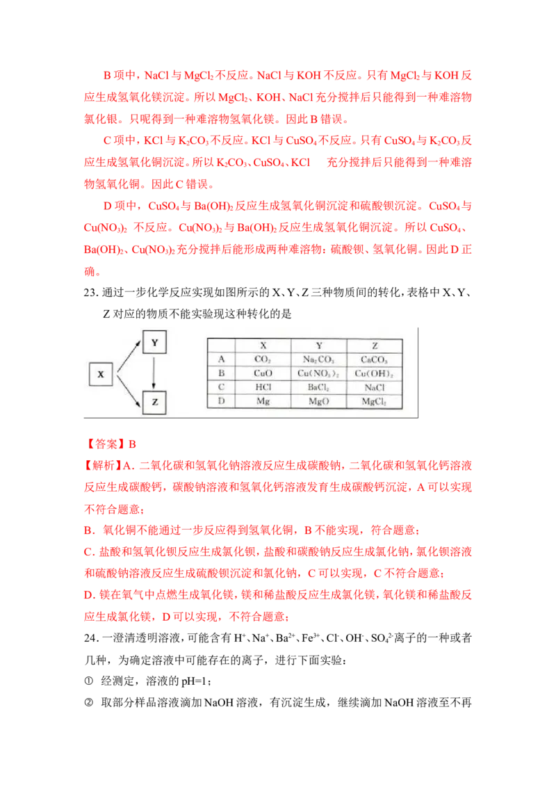 2018年中考化学一轮复习&bull;《盐和复分解反应》真题练习（解析版）_初中化学_01.人教版初中化学_07.初中化学中考总复习_2018年中考化学一轮复习&bull;