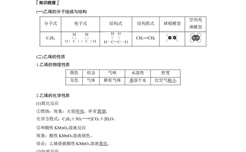 《第二节乙烯与有机高分子材料》集体备课教案教学设计_高化_2025春-人教版高中化学_02新版高中化学必修二_9.课件+教案+练习备用_第七章有机化合物