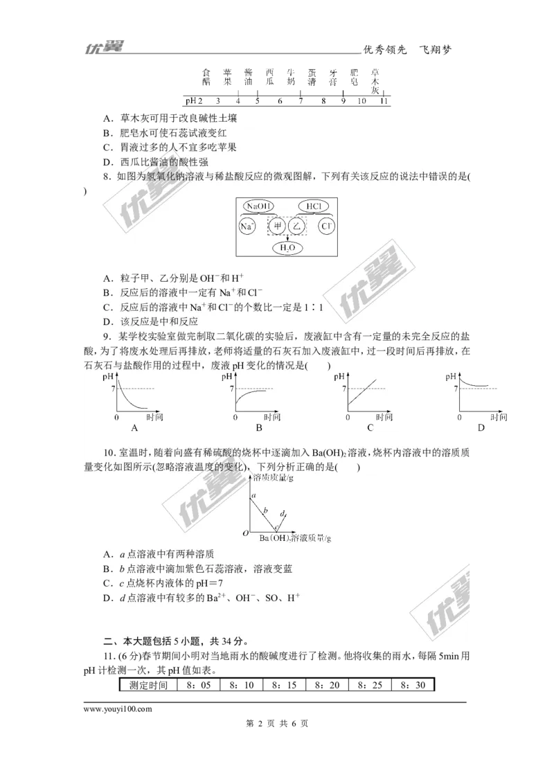 3.第十单元检测卷（含答案）_初中化学_01.人教版初中化学_01.初中化学课件PPT--教案--试题_初中化学全套(课件--教案--配套)_18年初中化学9年级下_18春九化下(RJ)--5.word版阶段精品试题