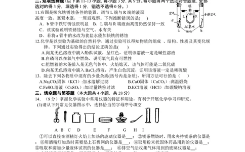 专题10《科学探究》综合检测_初中化学_01.人教版初中化学_01.初中化学课件PPT--教案--试题_初中化学全套_化学试题_化学：中考化学专题攻关专测及答案（10份）