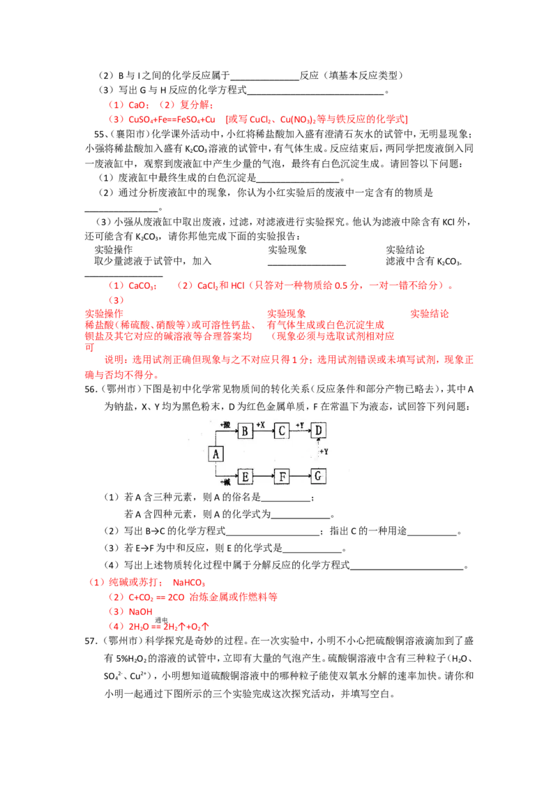 2007-2011五年全国各地中考化学试题分类汇编第十一单元盐化肥_初中化学_01.人教版初中化学_01.初中化学课件PPT--教案--试题_初中化学全套_化学试题