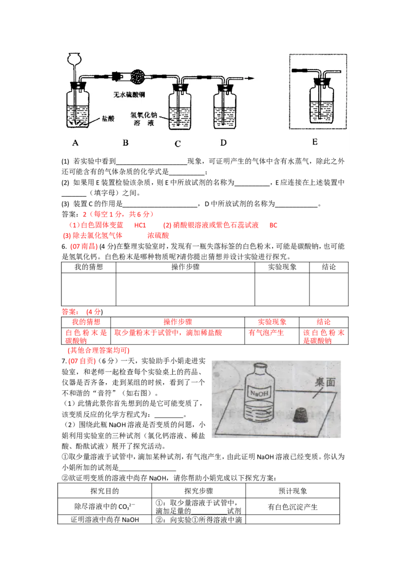2007-2011五年全国各地中考化学试题分类汇编第十一单元盐化肥_初中化学_01.人教版初中化学_01.初中化学课件PPT--教案--试题_初中化学全套_化学试题