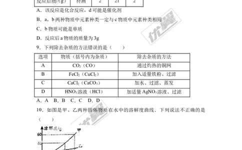 6.2018年湖北省襄阳市中考化学模拟卷（含答案）_初中化学_01.人教版初中化学_01.初中化学课件PPT--教案--试题_初中化学全套(课件--教案--配套)_18年初中化学9年级下_1.RJ九化下[通用]
