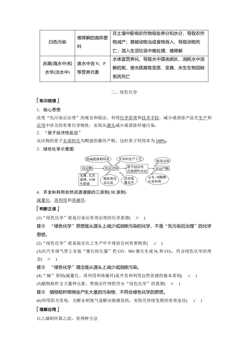 《第三节环境保护与绿色化学》最新教研教案教学设计_高化_2025春-人教版高中化学_02新版高中化学必修二_9.课件+教案+练习备用_第八章化学与可持续发展