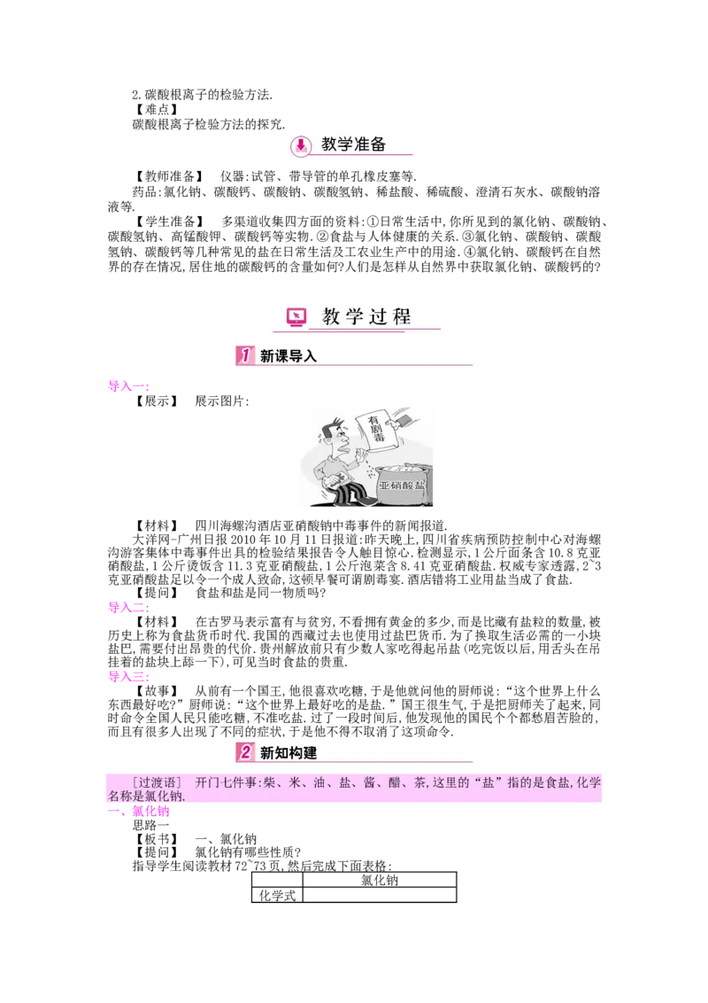 九年级化学下册：第11单元《盐、化肥》全章优秀教案_初中化学_01.人教版初中化学_01.初中化学课件PPT--教案--试题_初中化学&mdash;课件&mdash;教案&mdash;试题-推荐_9年级下课件教案试题_第11单元