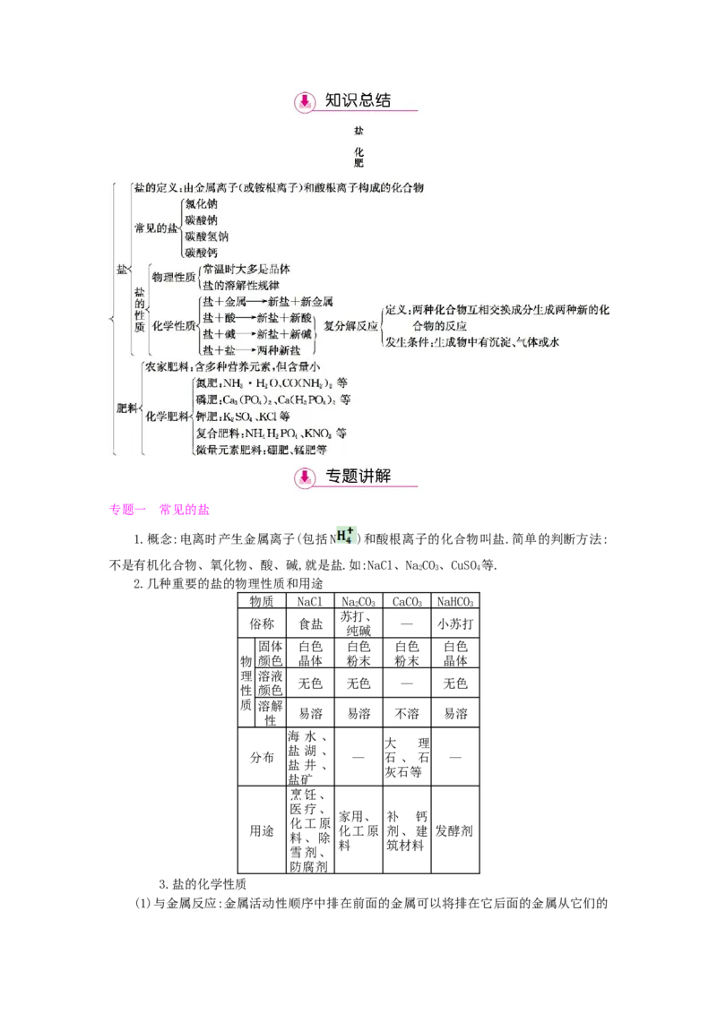 九年级化学下册：第11单元《盐、化肥》全章优秀教案_初中化学_01.人教版初中化学_01.初中化学课件PPT--教案--试题_初中化学&mdash;课件&mdash;教案&mdash;试题-推荐_9年级下课件教案试题_第11单元
