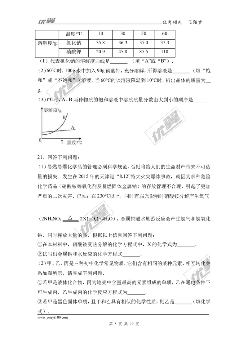 2017年四川省阿坝州九寨沟县校级中考化学二模试卷（解析版）_初中化学_01.人教版初中化学_01.初中化学课件PPT--教案--试题_初中化学全套(课件--教案--配套)_18年初中化学9年级下