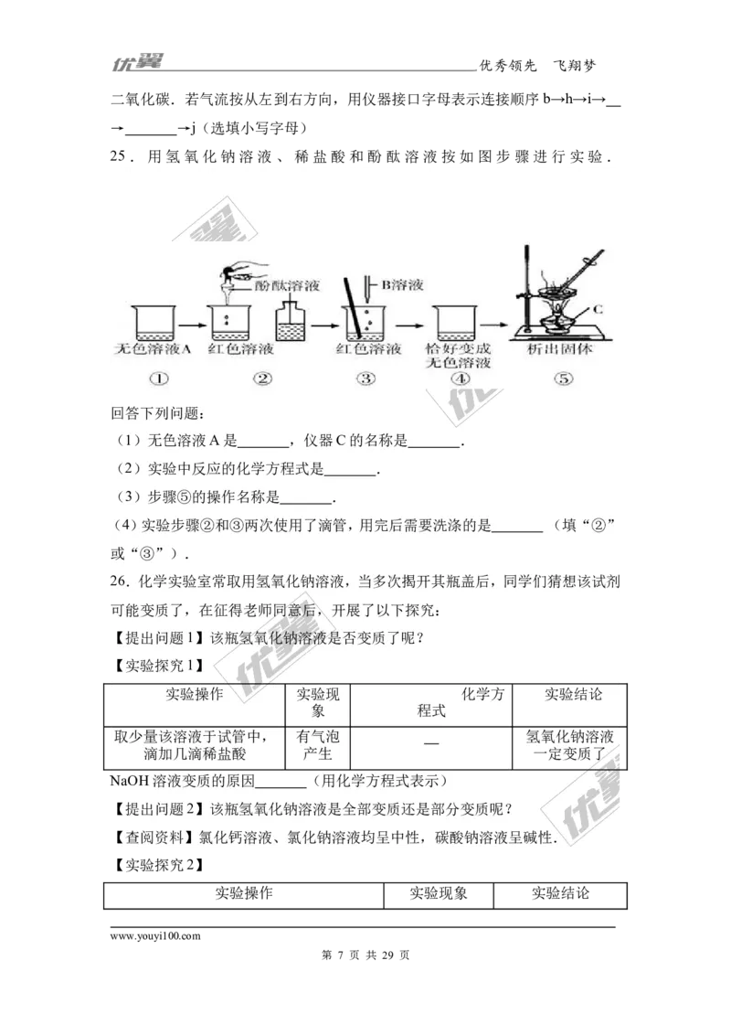 2017年四川省阿坝州九寨沟县校级中考化学二模试卷（解析版）_初中化学_01.人教版初中化学_01.初中化学课件PPT--教案--试题_初中化学全套(课件--教案--配套)_18年初中化学9年级下