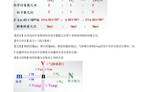 专题3.2.2物质的量在化学方程式计算中的应用（备课堂教案）-上好化学课2020-2021学年高一上学期必修第一册同步备课系列（人教版2019）_高化_2025春-人教版高中化学_教案