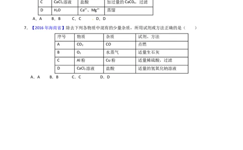 专题22混合物分离和提纯（讲）-备战2017年中考化学二轮复习讲练测（原卷版）_初中化学_01.人教版初中化学_07.初中化学中考总复习_备战2017年中考化学二轮复习讲练测（讲）