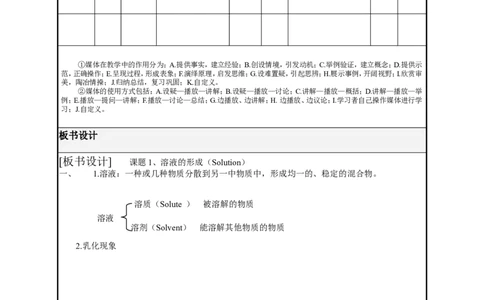 九年级化学下册-第九单元-溶液-课题1《溶液的形成》教学设计-新人教版_初中化学_01.人教版初中化学_01.初中化学课件PPT--教案--试题_初中化学&mdash;课件&mdash;教案&mdash;试题-推荐_9年级下教案