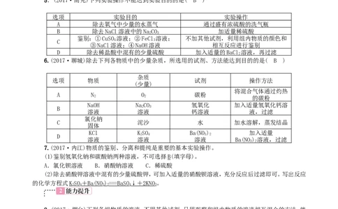 2018年中考化学人教版总复习第14讲　物质的检验与鉴别、共存与除杂习题_初中化学_01.人教版初中化学_07.初中化学中考总复习_2018年中考化学人教版总复习