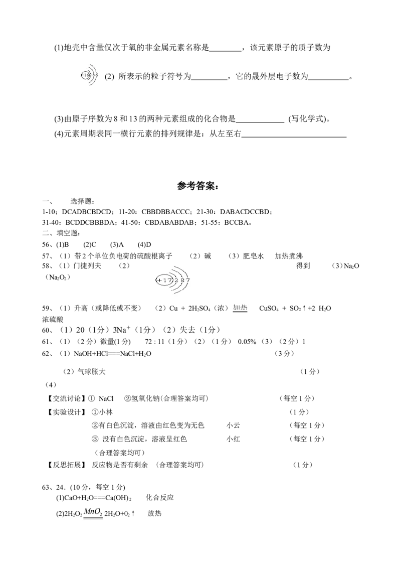 2007-2011五年全国各地中考化学试题分类汇编第四单元物质构成的奥秘_初中化学_01.人教版初中化学_01.初中化学课件PPT--教案--试题_初中化学全套_化学试题