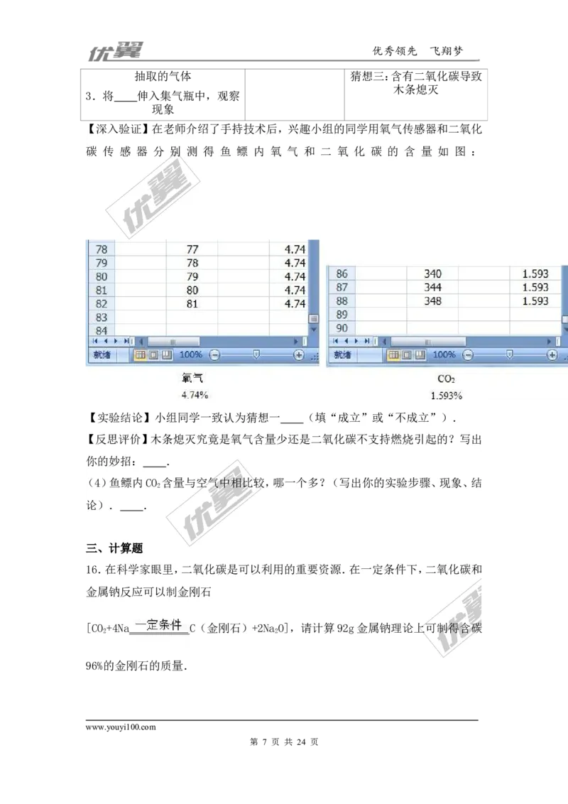 2016-2017学年安徽省阜阳市九年级（上）期末化学试卷（解析版）_初中化学_01.人教版初中化学_01.初中化学课件PPT--教案--试题_初中化学全套(课件--教案--配套)_18年初中化学9年级上