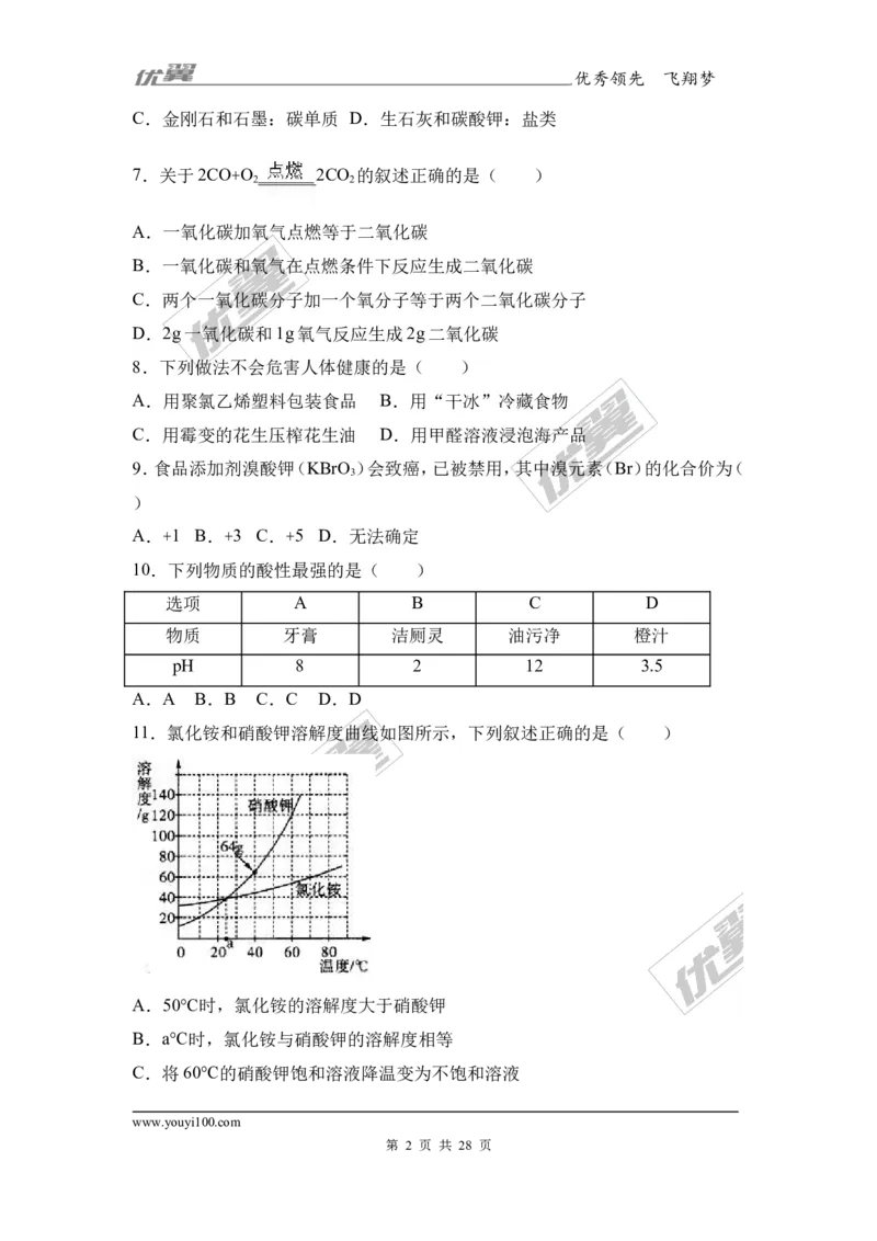 2017年广东省汕尾市陆丰市校级中考化学二模试卷（解析版）_初中化学_01.人教版初中化学_01.初中化学课件PPT--教案--试题_初中化学全套(课件--教案--配套)_18年初中化学9年级下