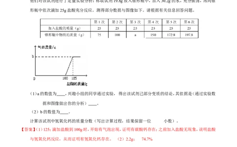 专题15综合计算（测）-备战2017年中考化学二轮复习讲练测（解析版）_初中化学_01.人教版初中化学_07.初中化学中考总复习_备战2017年中考化学二轮复习讲练测（测）全套打包