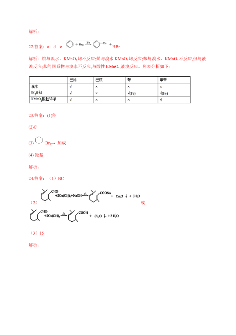 人教版（2019）化学选择性必修三2.2.1烯烃的结构及物理性质_高化_2025春-人教版高中化学_05新版高中化学选择性必修3_5.练习_2.2烯烃炔烃同步练习（7份，含解析）