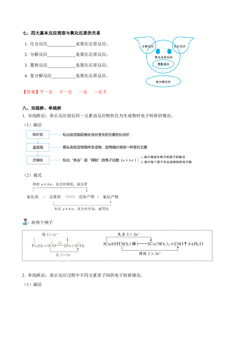 第06讲氧化还原反应基础（教师版）（人教版2019）_高化_595801221724高中化学新人教版选择性必修一二三电子版教案PPT课件高中试卷_必修一册（人教版）_讲义