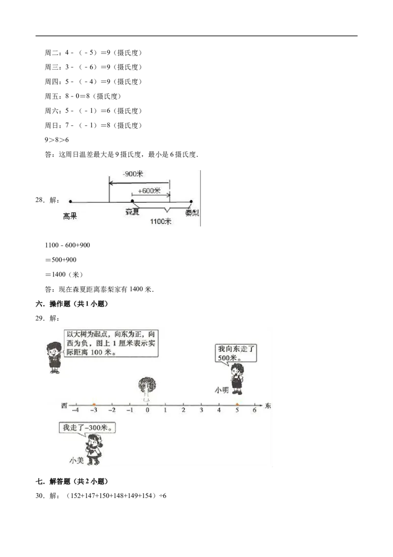 精品第七单元《生活中的负数》期末备考讲义&mdash;四年级上册数学单元闯关（知识点精讲+优选题精练）北师大版_26春北师大版数学二下_19、赠送其它资料_旧版_赠品：北师大知识总结