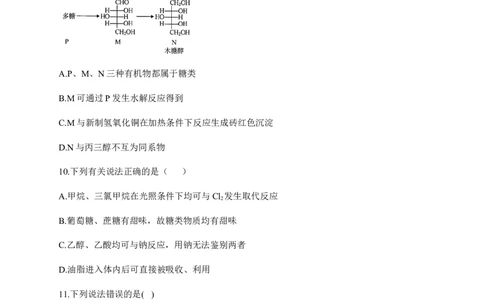 人教版（2019）化学选择性必修三4.1.1单糖的组成和分类_高化_2025春-人教版高中化学_05新版高中化学选择性必修3_5.练习_4.1糖类同步练习（4份，含解析）