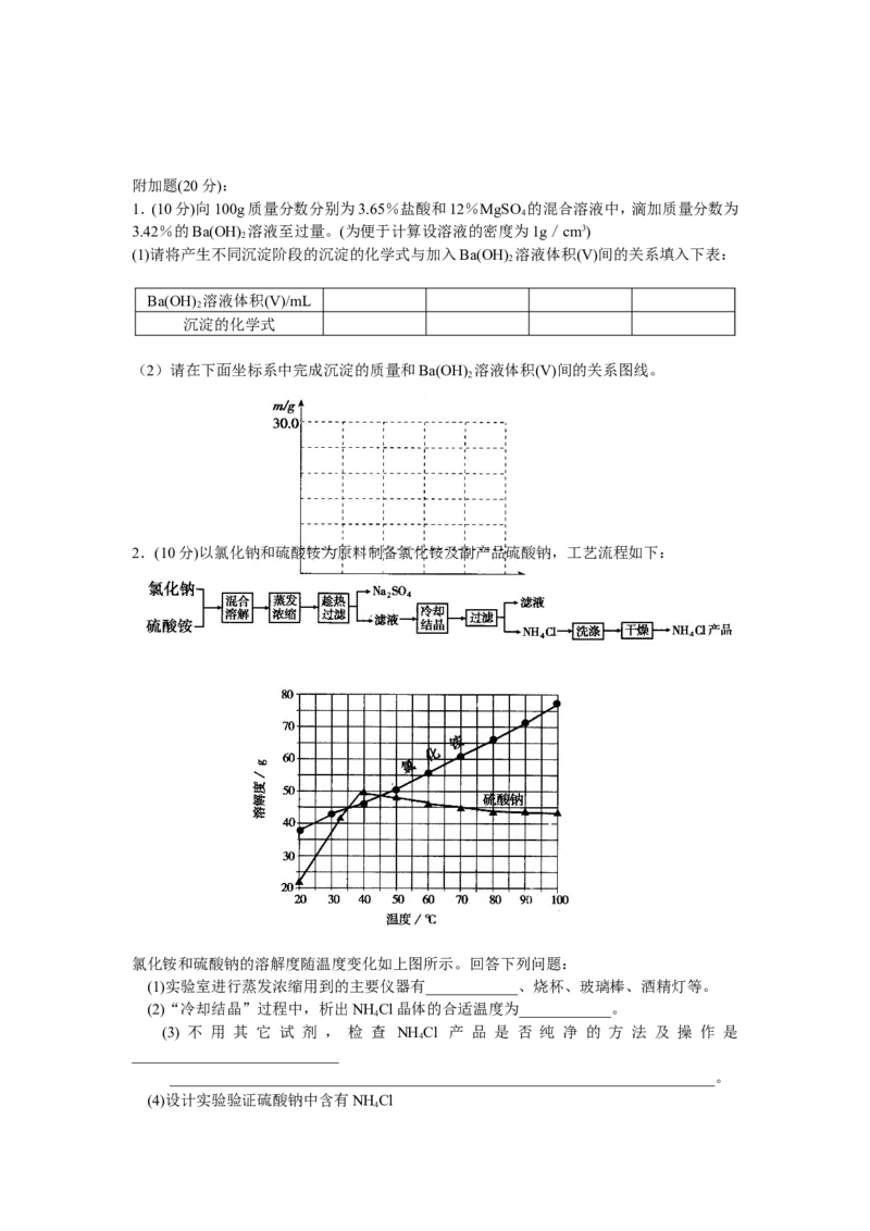 2009年全国初中化学素质和实验能力竞赛(第十九届天原杯)复赛试题_初中化学_01.人教版初中化学_01.初中化学课件PPT--教案--试题_初中化学全套_化学试题