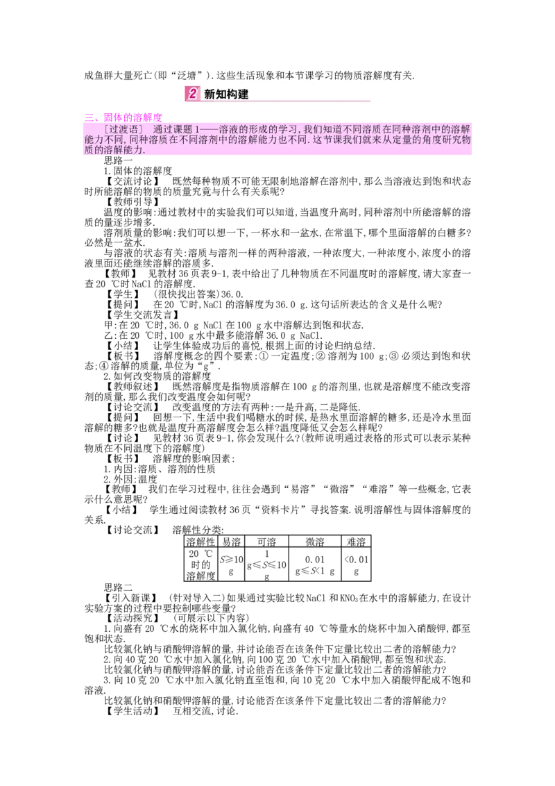 九年级化学下册：第9单元《溶液》全章优秀教案_初中化学_01.人教版初中化学_01.初中化学课件PPT--教案--试题_初中化学&mdash;课件&mdash;教案&mdash;试题-推荐_9年级下课件教案试题_9年级下教案