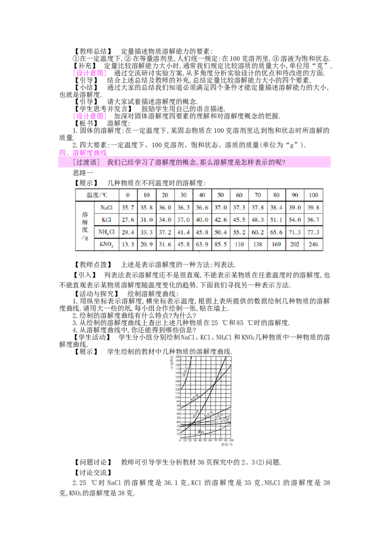 九年级化学下册：第9单元《溶液》全章优秀教案_初中化学_01.人教版初中化学_01.初中化学课件PPT--教案--试题_初中化学&mdash;课件&mdash;教案&mdash;试题-推荐_9年级下课件教案试题_9年级下教案
