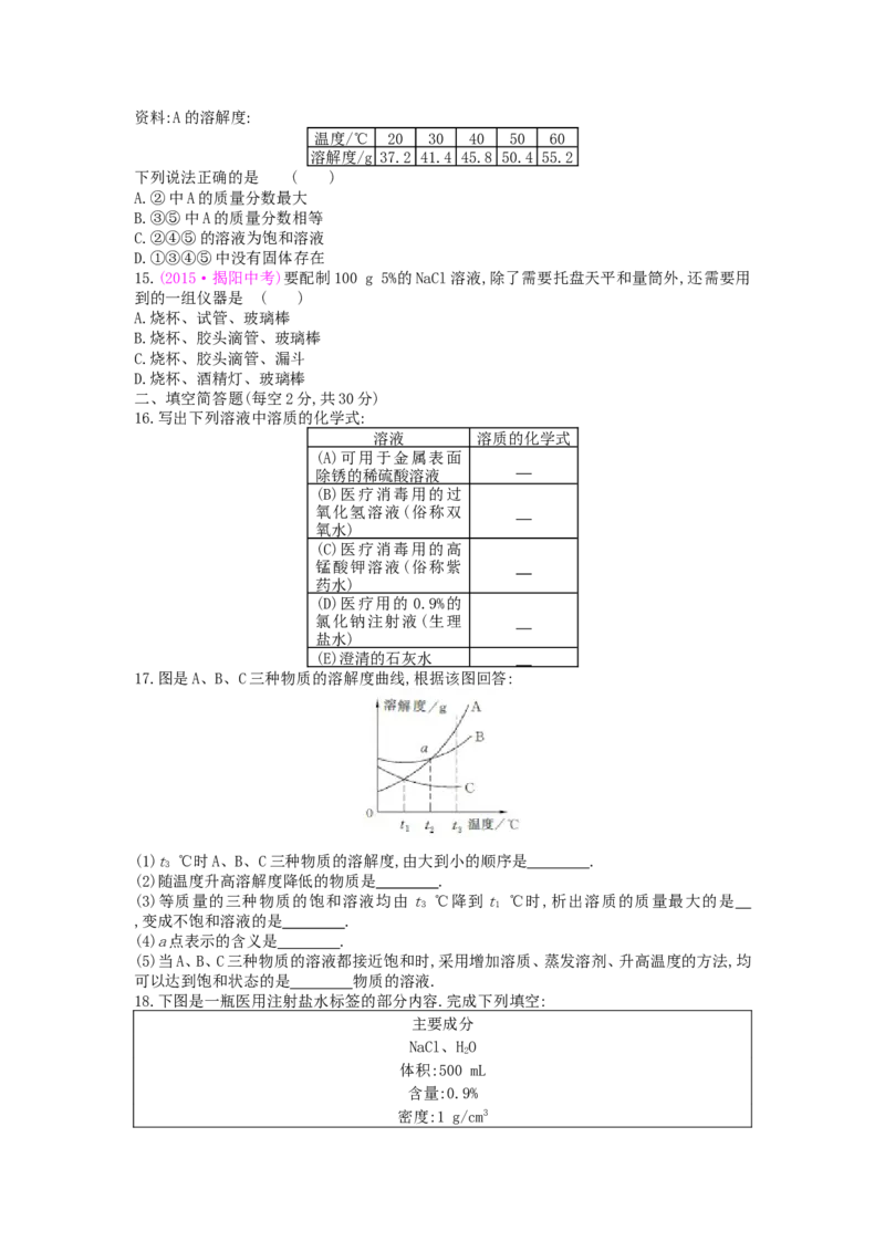 九年级化学下册：第9单元《溶液》全章优秀教案_初中化学_01.人教版初中化学_01.初中化学课件PPT--教案--试题_初中化学&mdash;课件&mdash;教案&mdash;试题-推荐_9年级下课件教案试题_9年级下教案