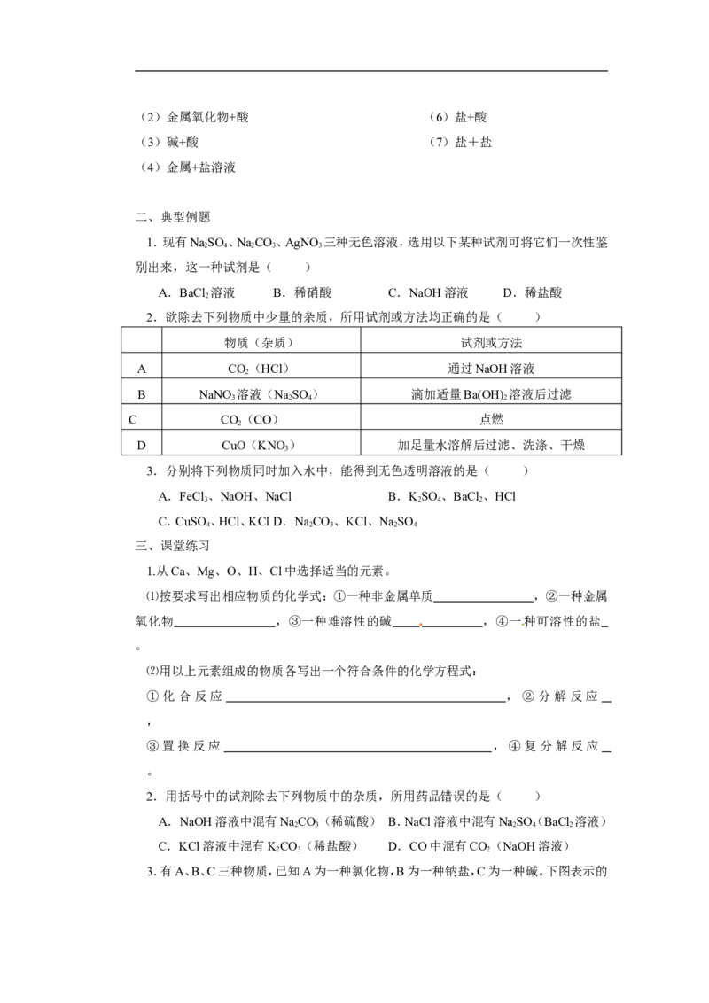 中学九年级化学复习：第十一单元++盐+化肥_初中化学_01.人教版初中化学_01.初中化学课件PPT--教案--试题_初中化学18年试卷_人教版九年级化学下册2018