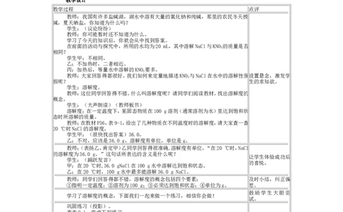 2012-2013学年九年级化学（人教版下册）第9单元《课题2溶解度》教案_初中化学_01.人教版初中化学_01.初中化学课件PPT--教案--试题_初中化学全套_化学教案