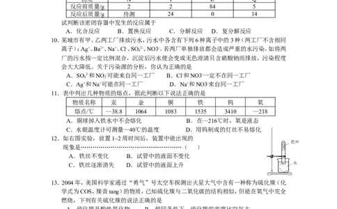 2010年黄高优录考试选拔赛试卷10_初中化学_01.人教版初中化学_01.初中化学课件PPT--教案--试题_初中化学全套_化学试题_2010年黄高优录考试选拔赛试卷