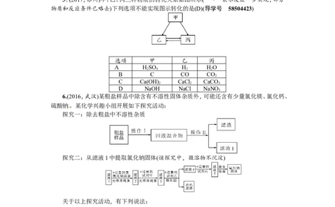 专题四推断题_初中化学_01.人教版初中化学_07.初中化学中考总复习_2018年（聚焦新中考）人教版_2018年（聚焦新中考）人教版第2篇考点跟踪专题突破练习全套