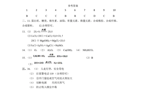 九年级化学单元检测试卷（12）化学与生活_初中化学_01.人教版初中化学_01.初中化学课件PPT--教案--试题_初中化学18年试卷_人教版九年级化学下册2018