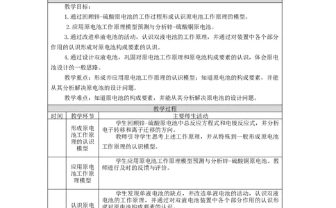 原电池（第一课时）-教学设计_高化_2025春-人教版高中化学_03新版高中化学选择性必修1_02教案_教案2_4.1原电池教案（3课时）